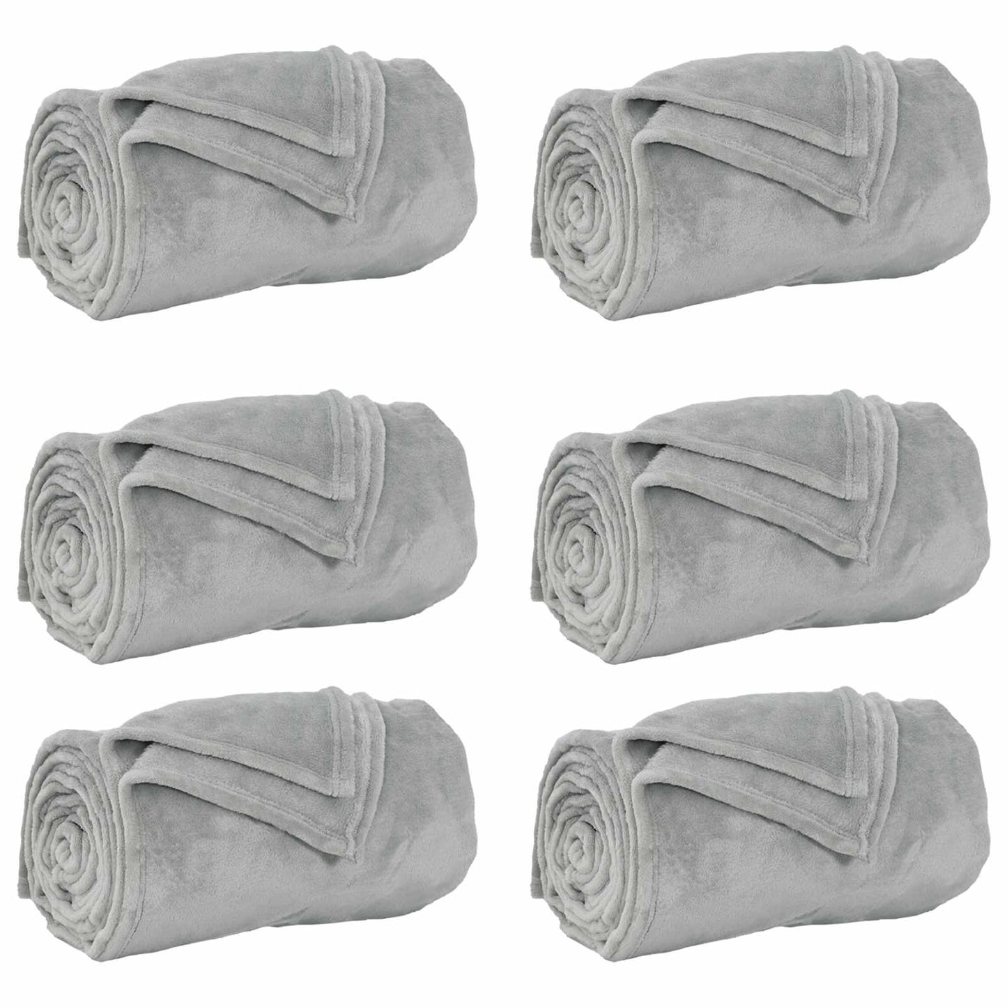 Vidaxl-Teppiche 6 Stück grau 130 x 150 cm Fleece