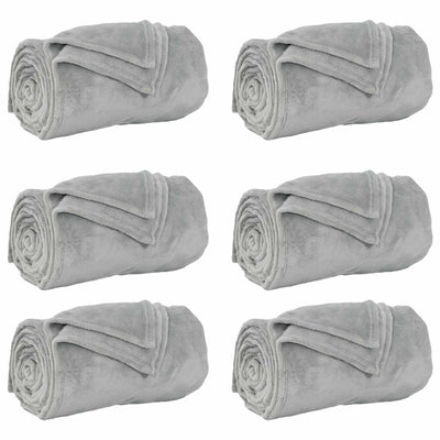 Vidaxl-Teppiche 6 Stück grau 150 x 200 cm Fleece