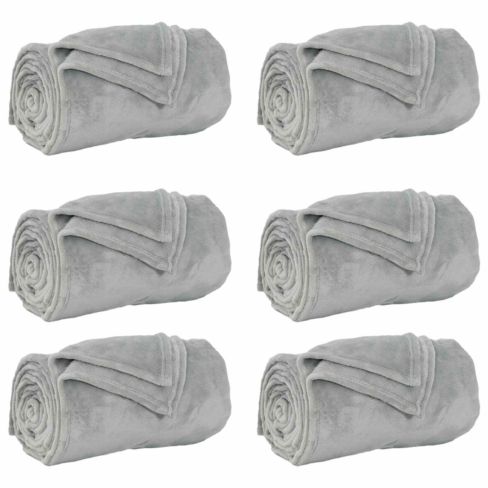 VidaXL Teppiche 6 Stück grau 220 x 240 cm Fleece