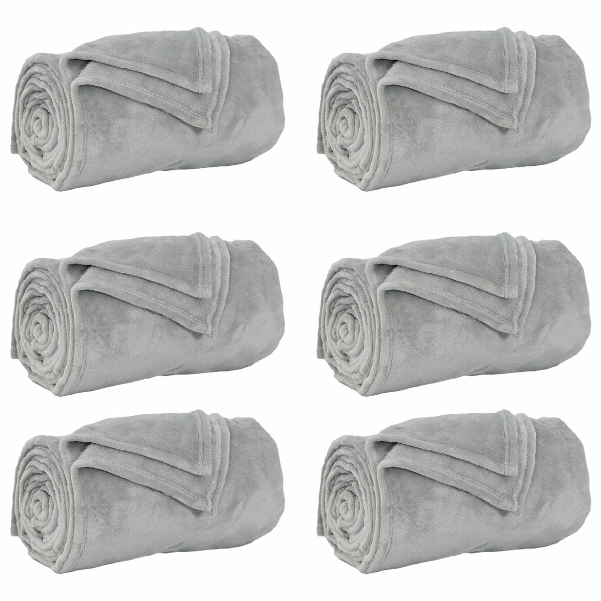 Vidaxl-Teppiche 6 Stück grau 240 x 270 cm Fleece