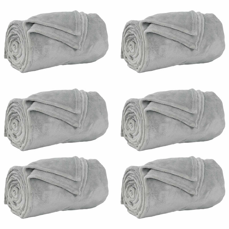 Vidaxl-Teppiche 6 Stück grau 240 x 270 cm Fleece