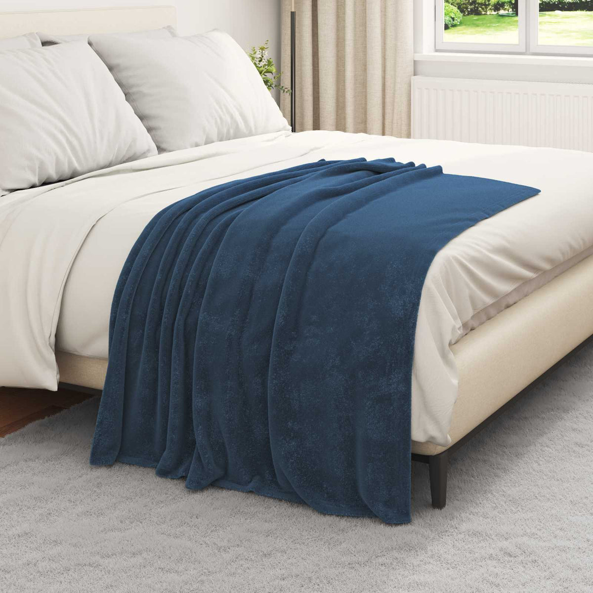 VidaXL Teppiche 6 Stück Marineblau 130 x 150 cm Fleece