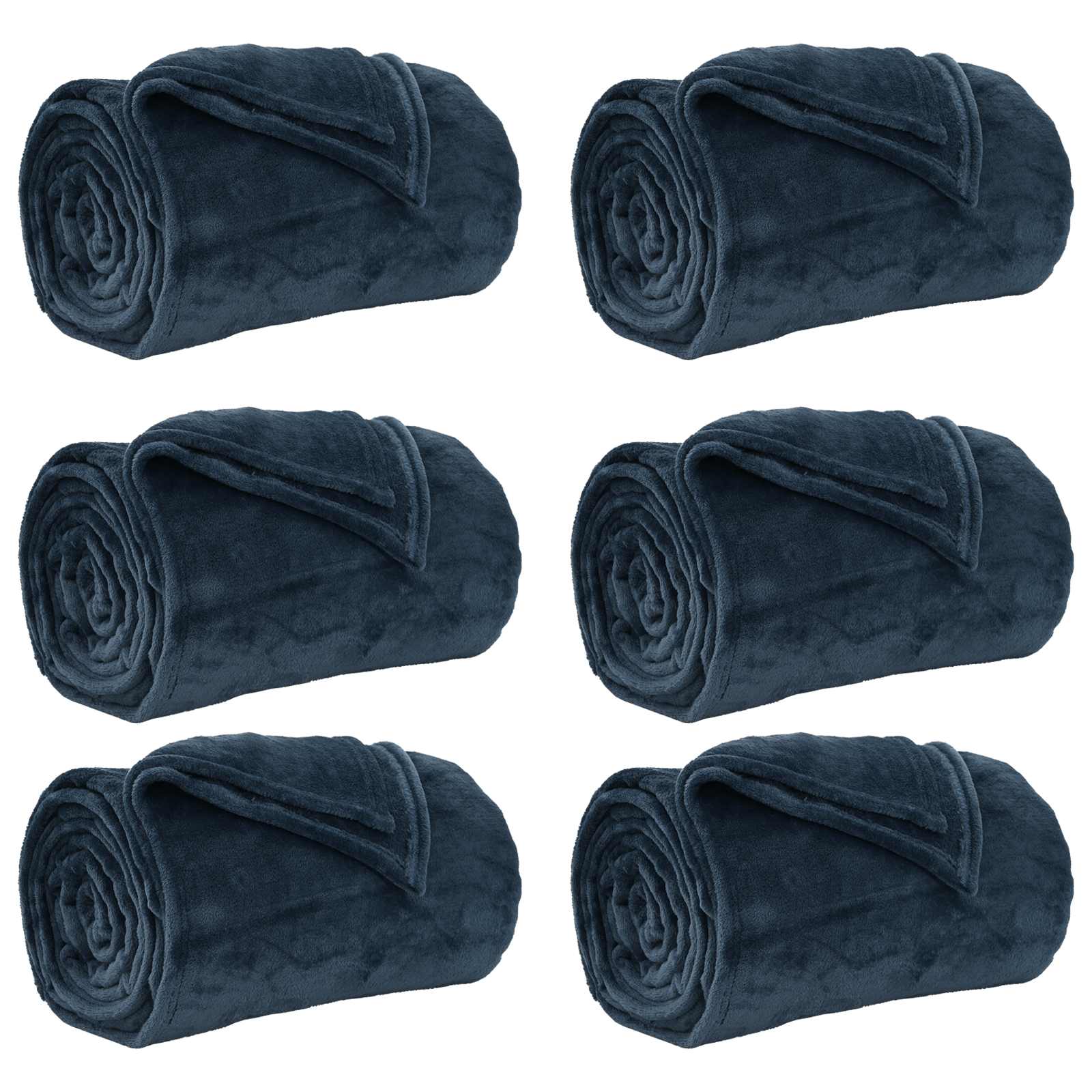 VidaXL Teppiche 6 Stück Marineblau 150 x 200 cm Fleece