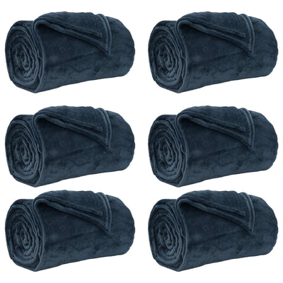 VidaXL Teppiche 6 Stück Marineblau 150 x 200 cm Fleece