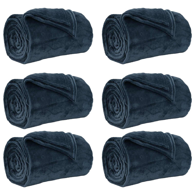 VidaXL Teppiche 6 Stück Marineblau 240 x 270 cm Fleece