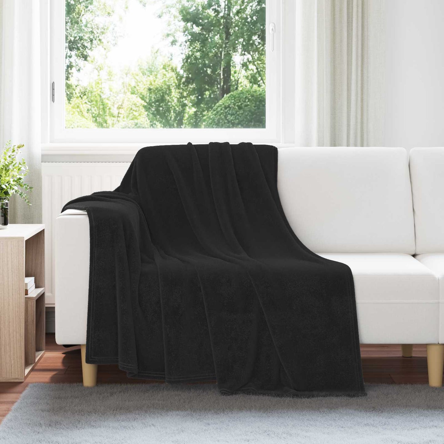 Vidaxl-Teppiche 6 Stück schwarz 150 x 200 cm Fleece