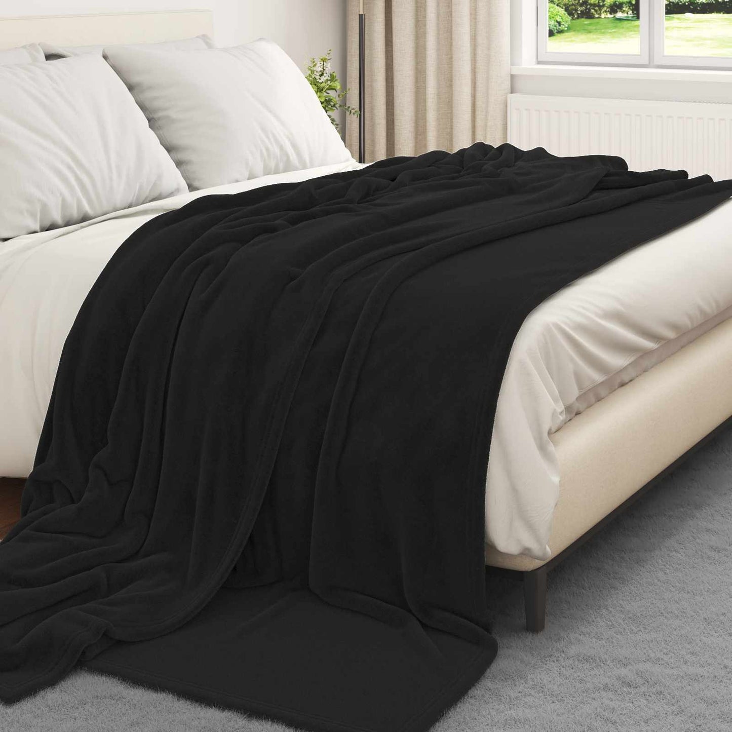 Vidaxl-Teppiche 6 Stück schwarz 240 x 270 cm Fleece