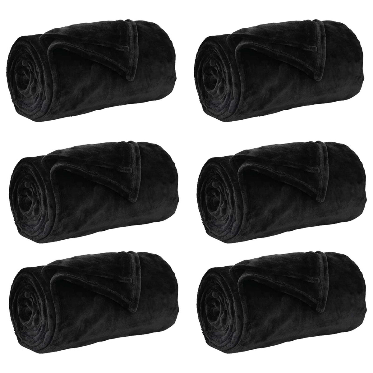 Vidaxl-Teppiche 6 Stück schwarz 240 x 270 cm Fleece