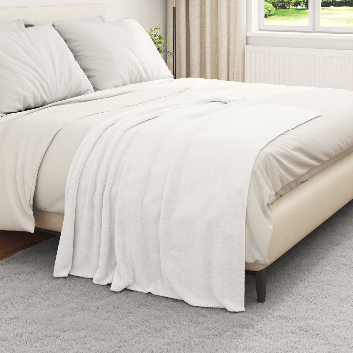 VidaXL Teppiche 6 Stück weiß 130 x 150 cm Fleece