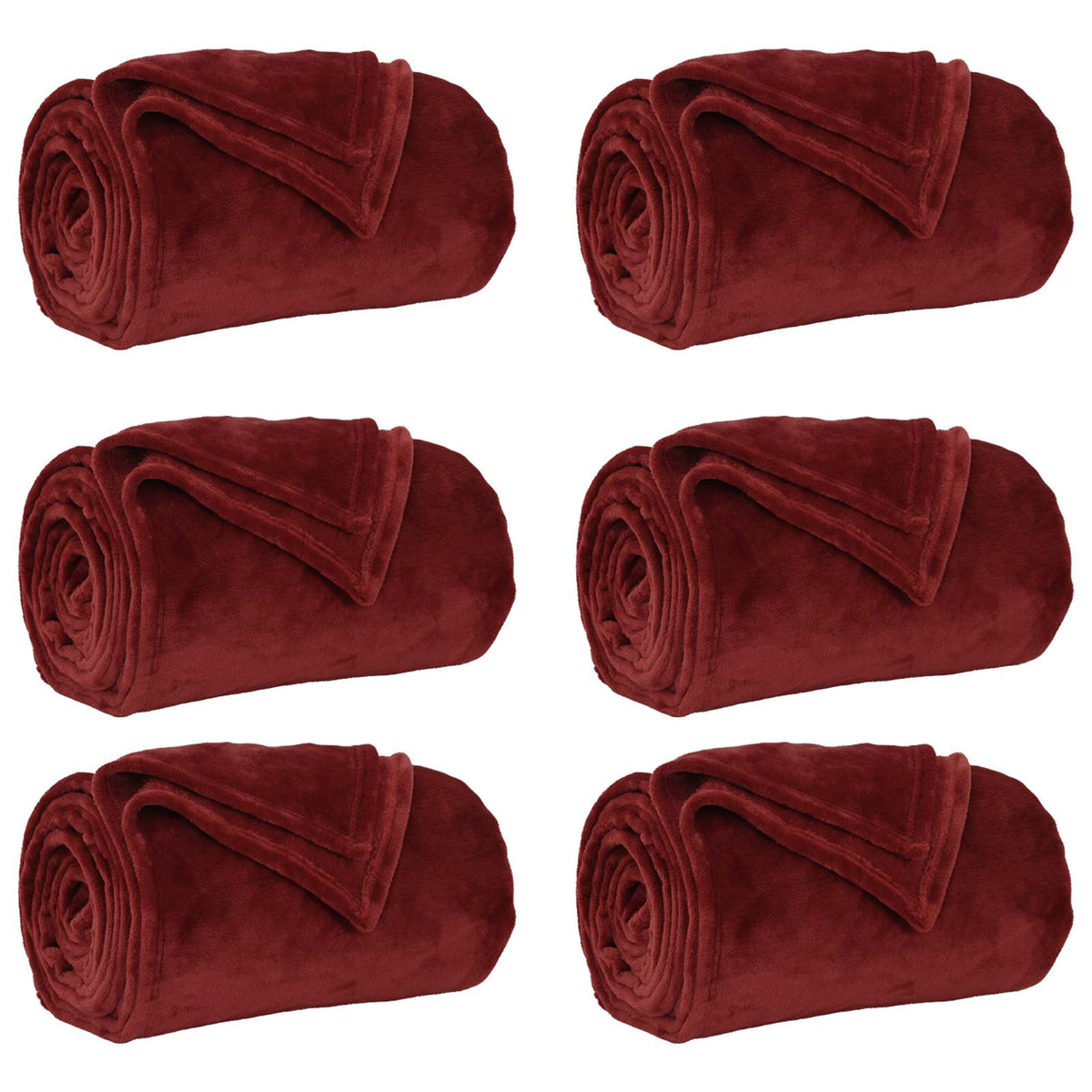VidaXL Teppiche 6 Stk. Burgunderrot 130 x 150 cm Fleece