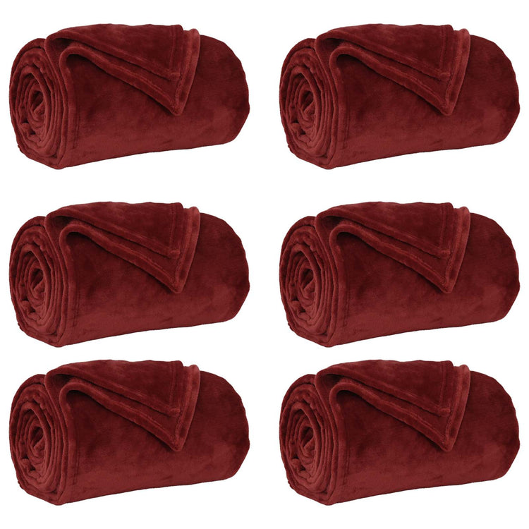 VidaXL Teppiche 6 Stk. Burgunderrot 130 x 150 cm Fleece