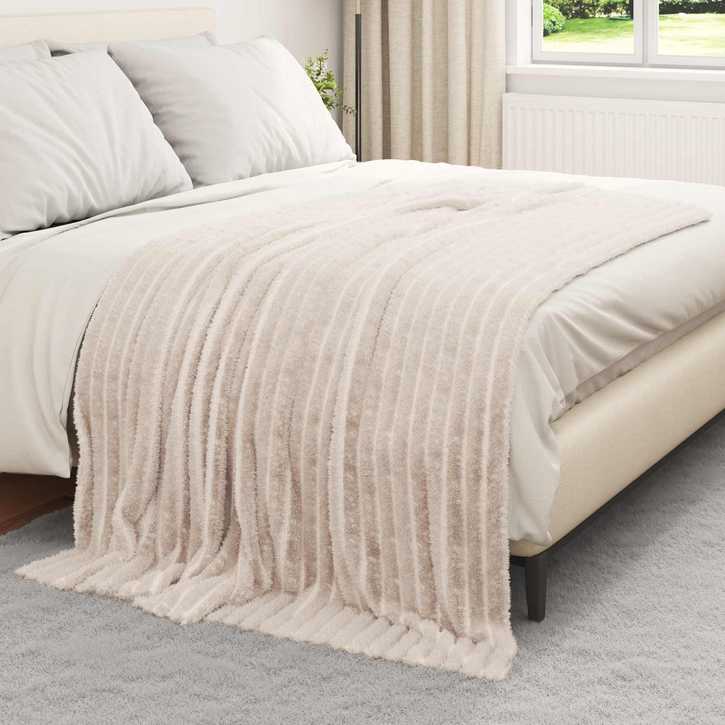 Vidaxl Überwurfdecke Beige 200 x 150 cm Fleece
