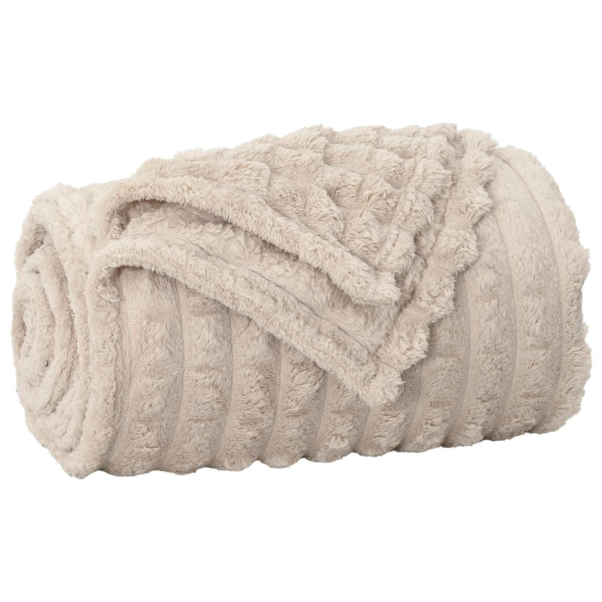 Vidaxl Überwurfdecke beige 240 x 220 cm Fleece