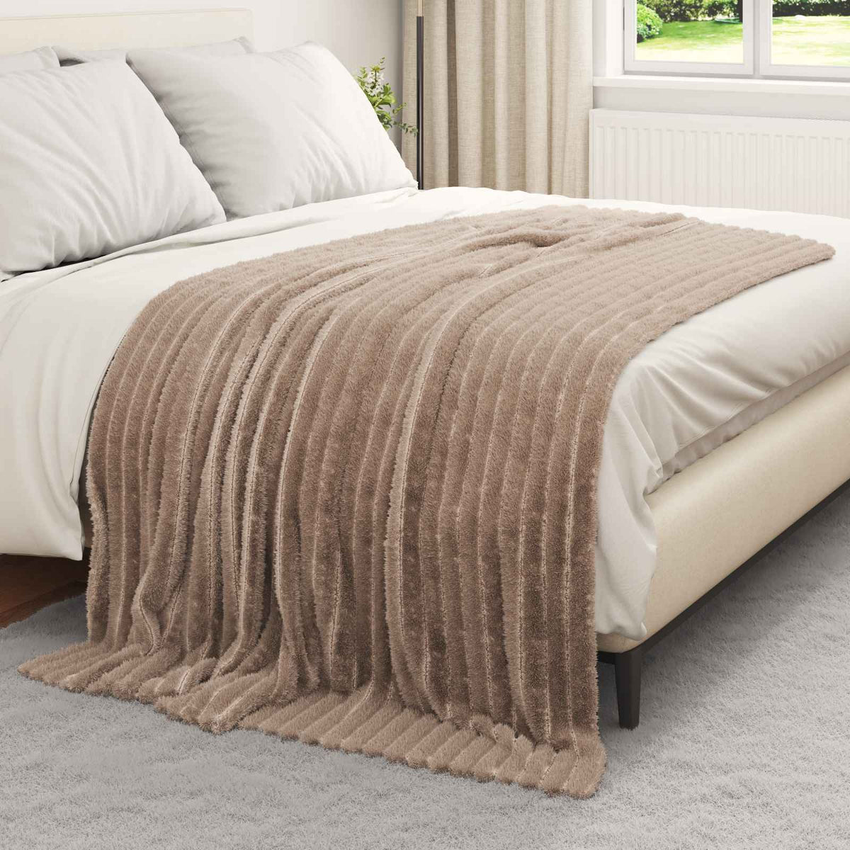 Vidaxl Überwurfdecke Kamel 200 x 150 cm Fleece
