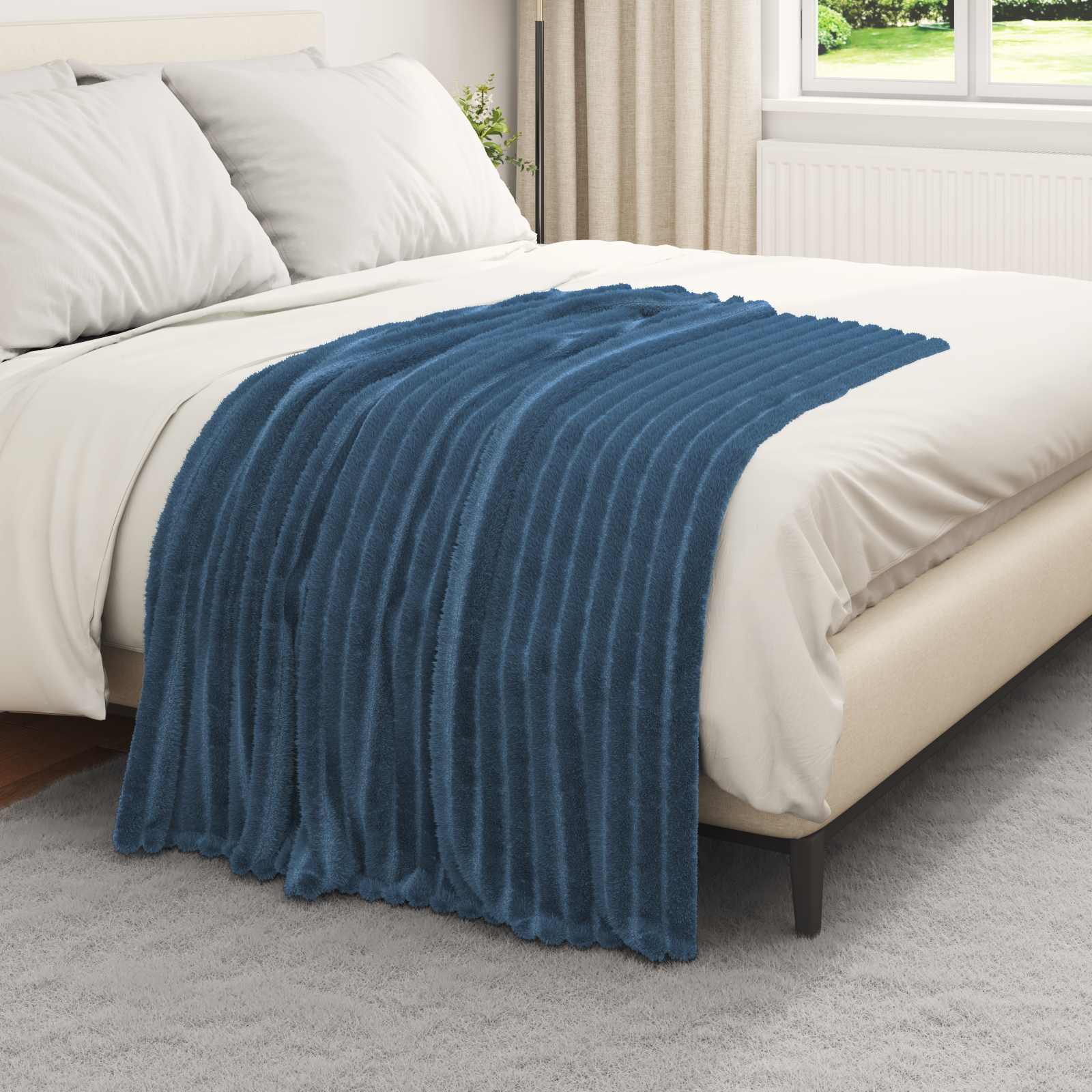 Vidaxx Überwurfdecke Marineblau 150 x 130 cm Fleece