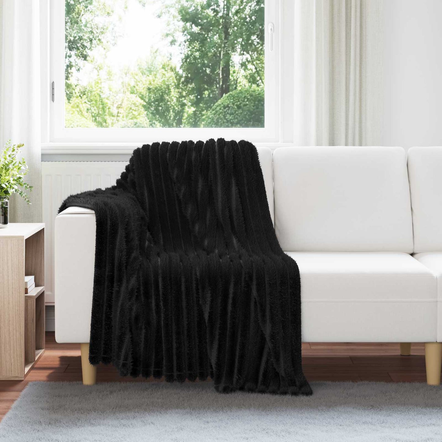 Vidaxx Überwurfdecke schwarz 150 x 130 cm Fleece