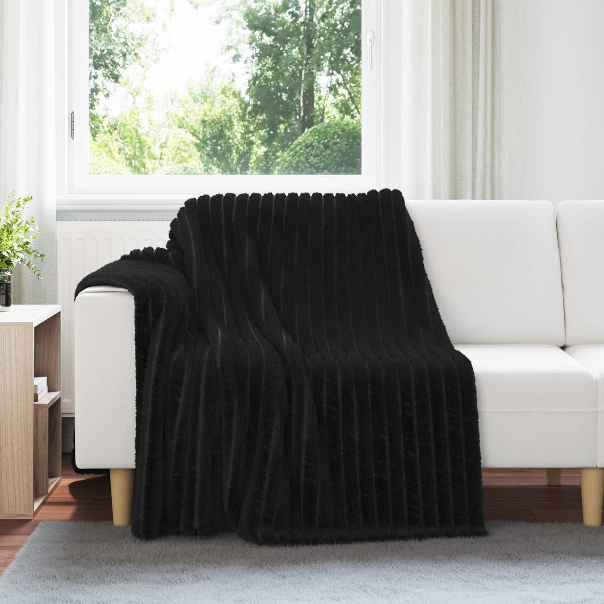 Vidaxx Überwurfdecke schwarz 200 x 150 cm Fleece