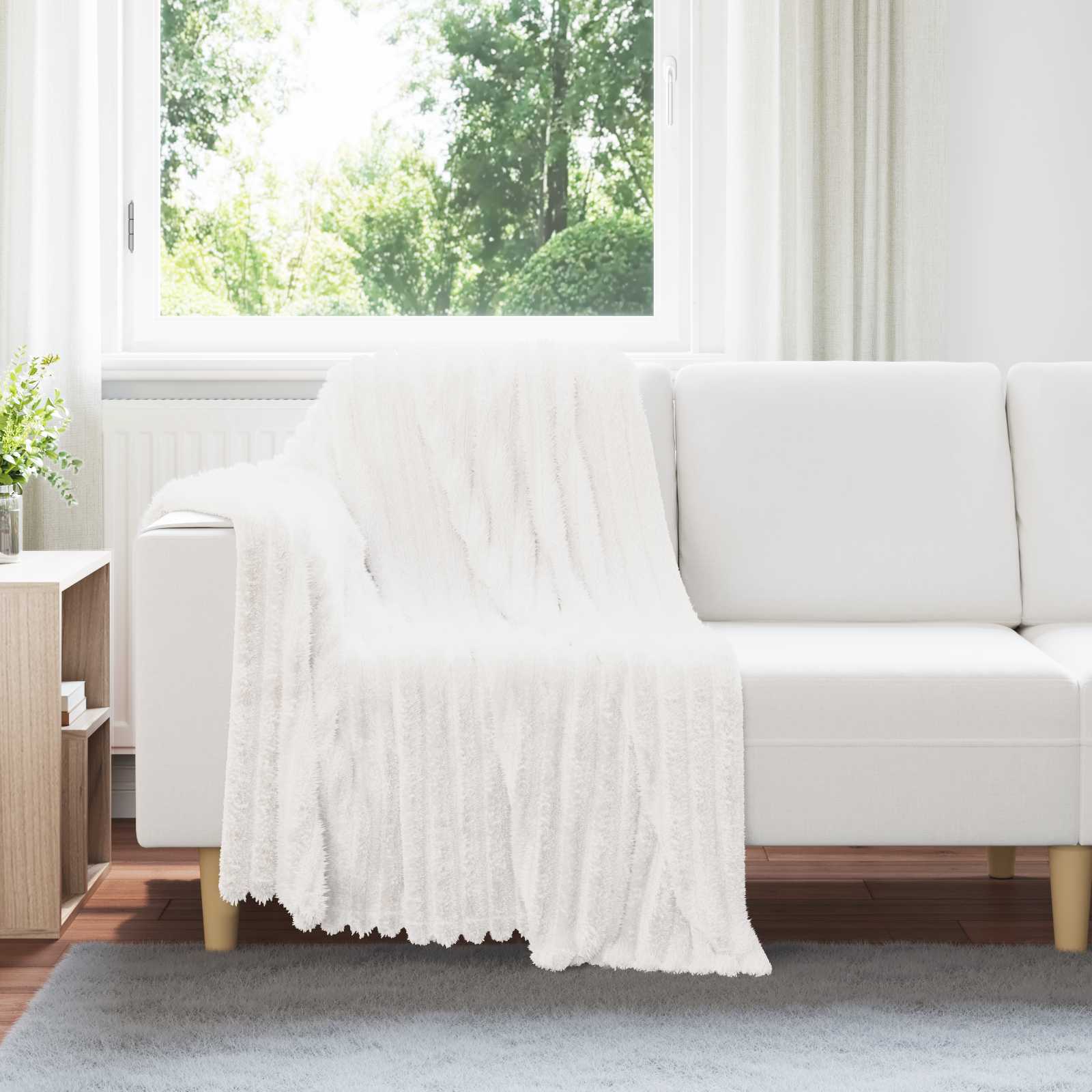 Vidaxx Überwurfdecke weiß 150 x 130 cm Fleece