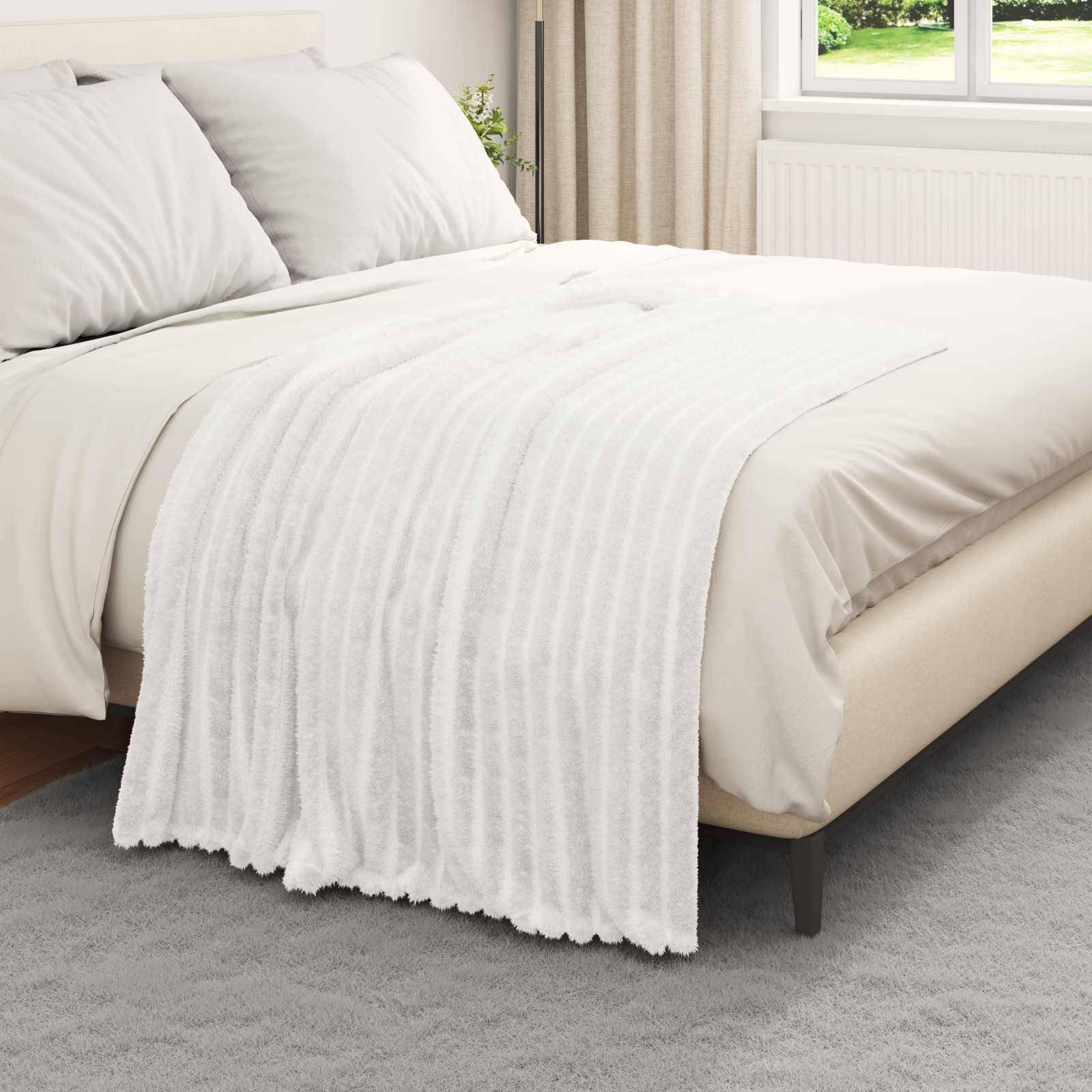 Vidaxx Überwurfdecke weiß 150 x 130 cm Fleece
