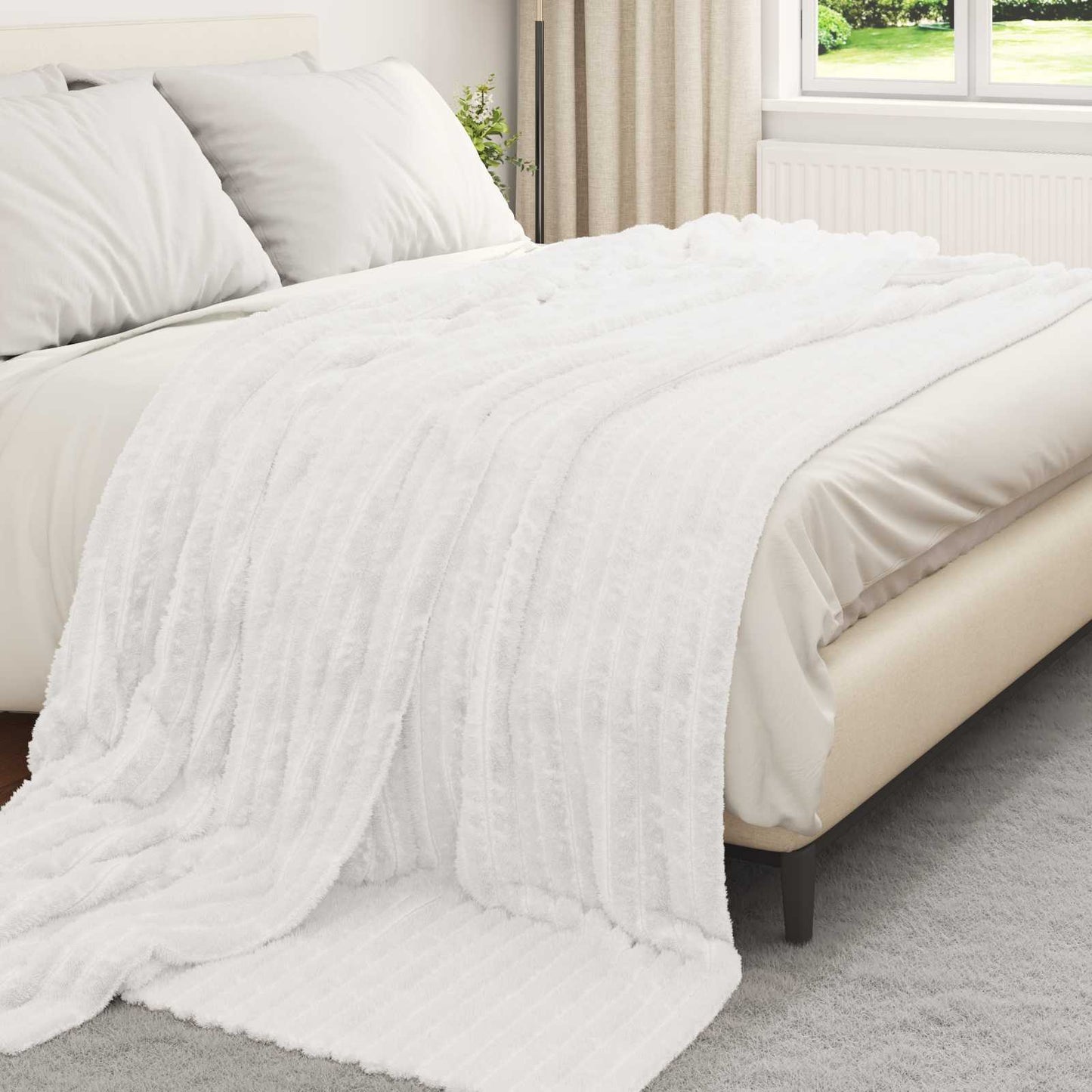 Vidaxx Überwurfdecke weiß 240 x 220 cm Fleece