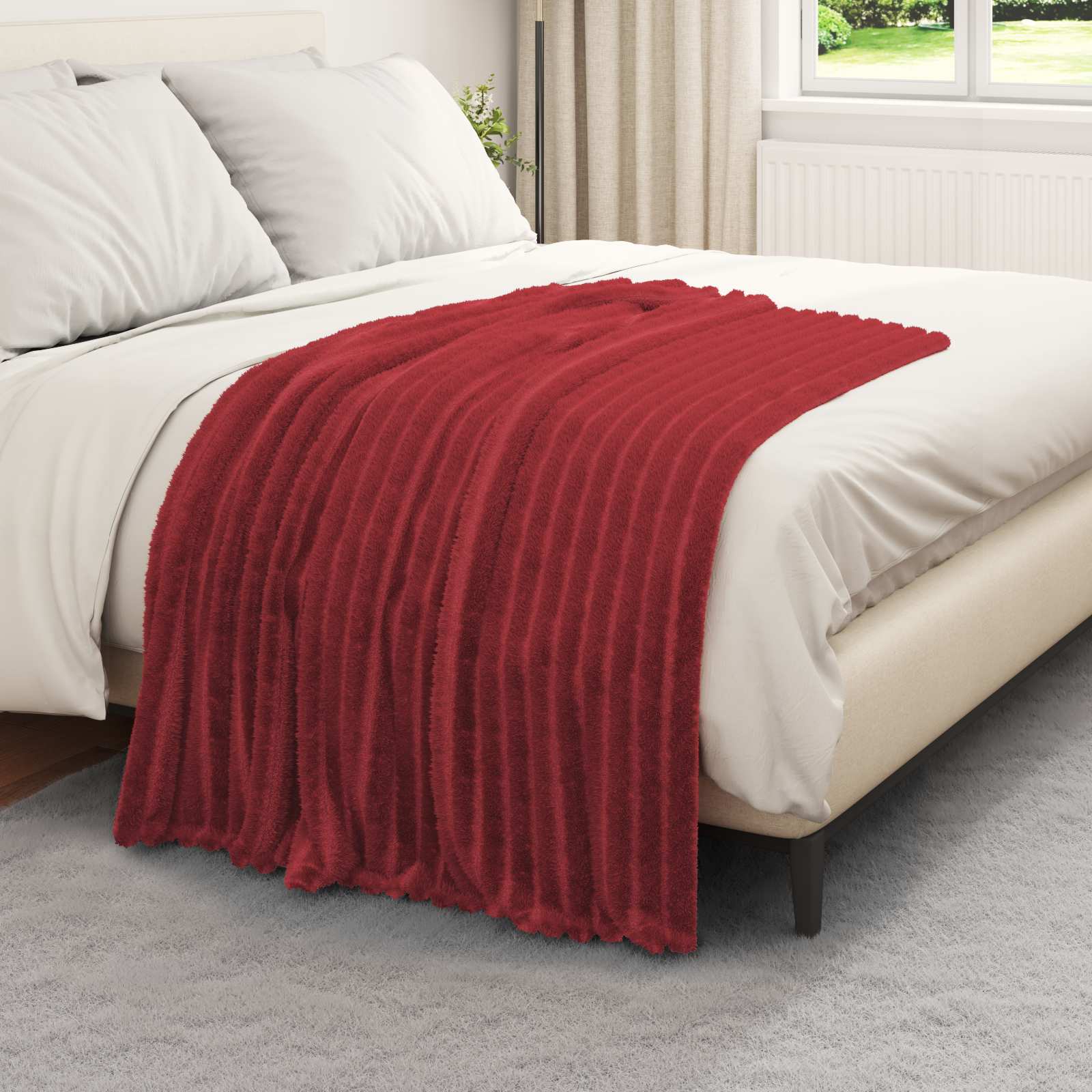 Vidaxx Überwurfdecke bordeauxrot 150 x 130 cm Fleece