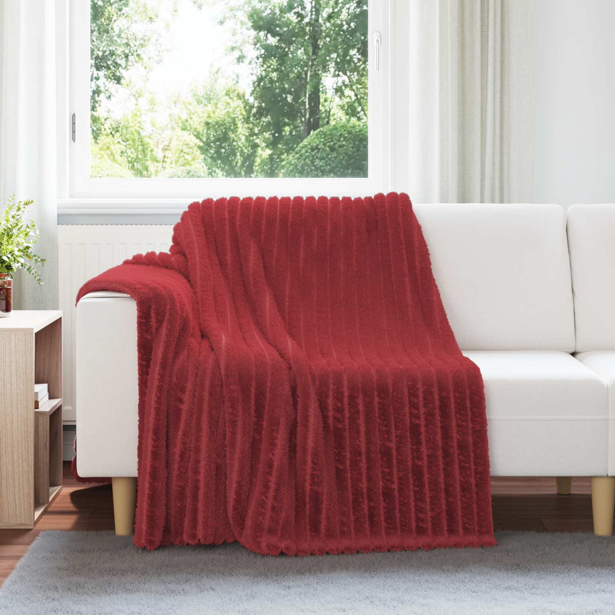 Vidaxx Überwurfdecke bordeauxrot 200 x 150 cm Fleece