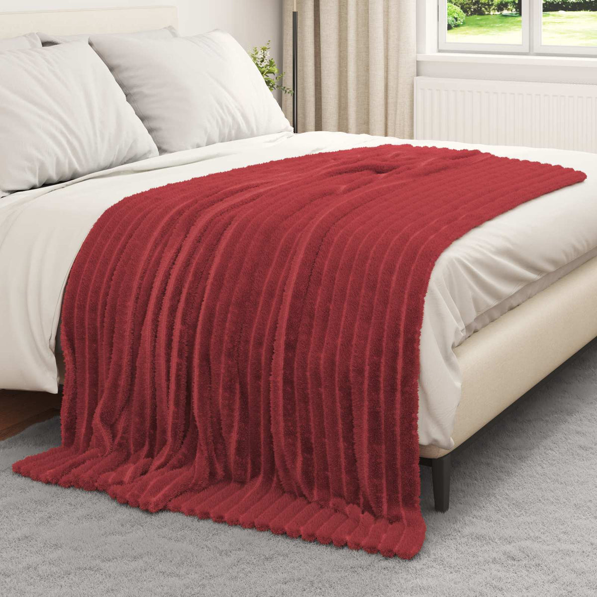 Vidaxx Überwurfdecke bordeauxrot 200 x 150 cm Fleece