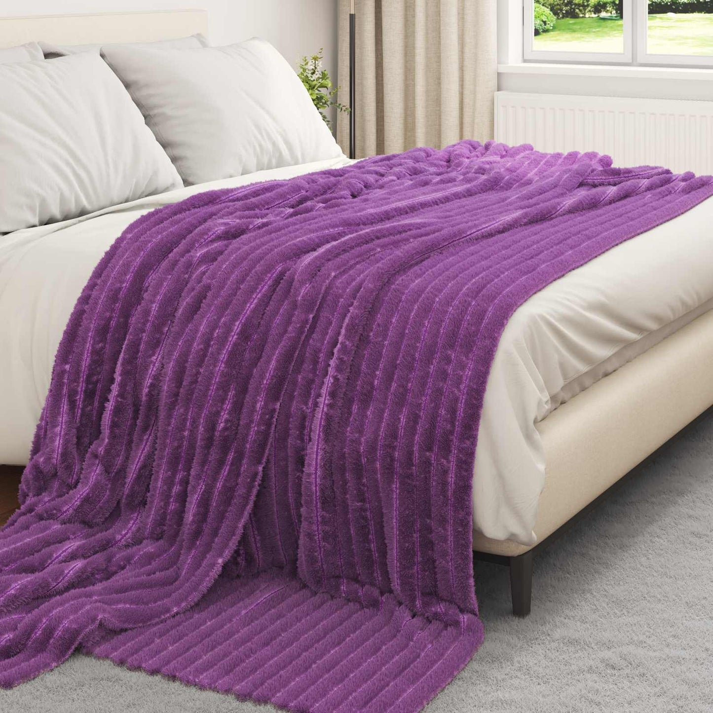 Vidaxl Überwurfdecke Lila 240 x 220 cm Fleece