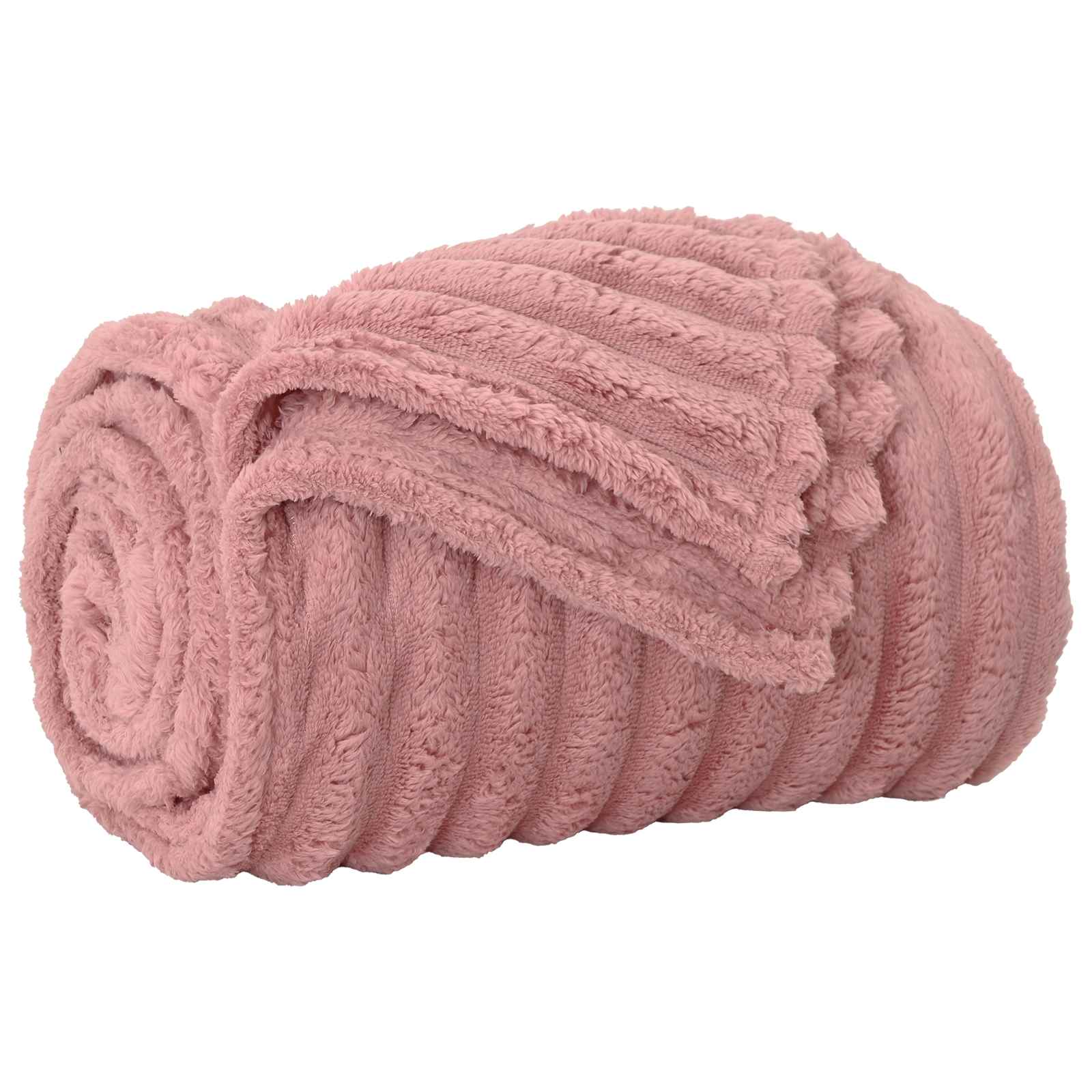 Vidaxl Überwurfdecke rosa 240 x 220 cm Fleece