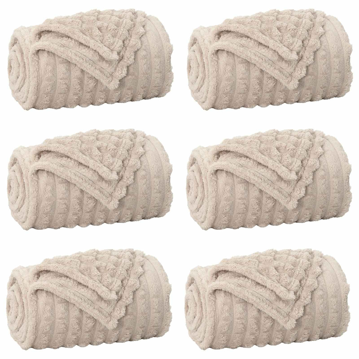 Vidaxl-Teppiche 6 Stück beige 200 x 150 cm Fleece