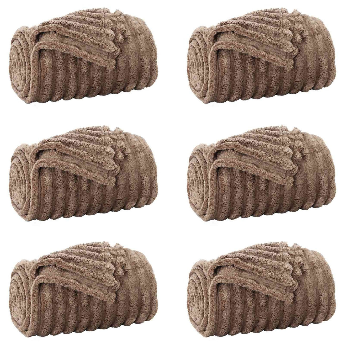 VidaXL Teppiche 6 Stück Kamel 150 x 130 cm Fleece
