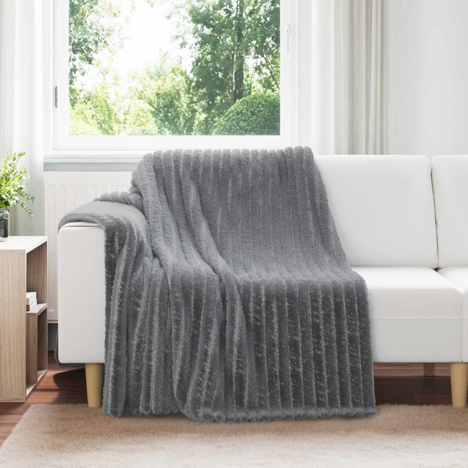 Vidaxl-Teppiche 6 Stück dunkelgrau 200 x 150 cm Fleece
