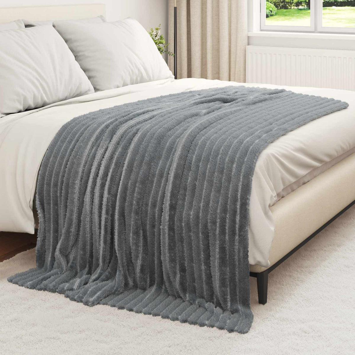 Vidaxl-Teppiche 6 Stück dunkelgrau 200 x 150 cm Fleece