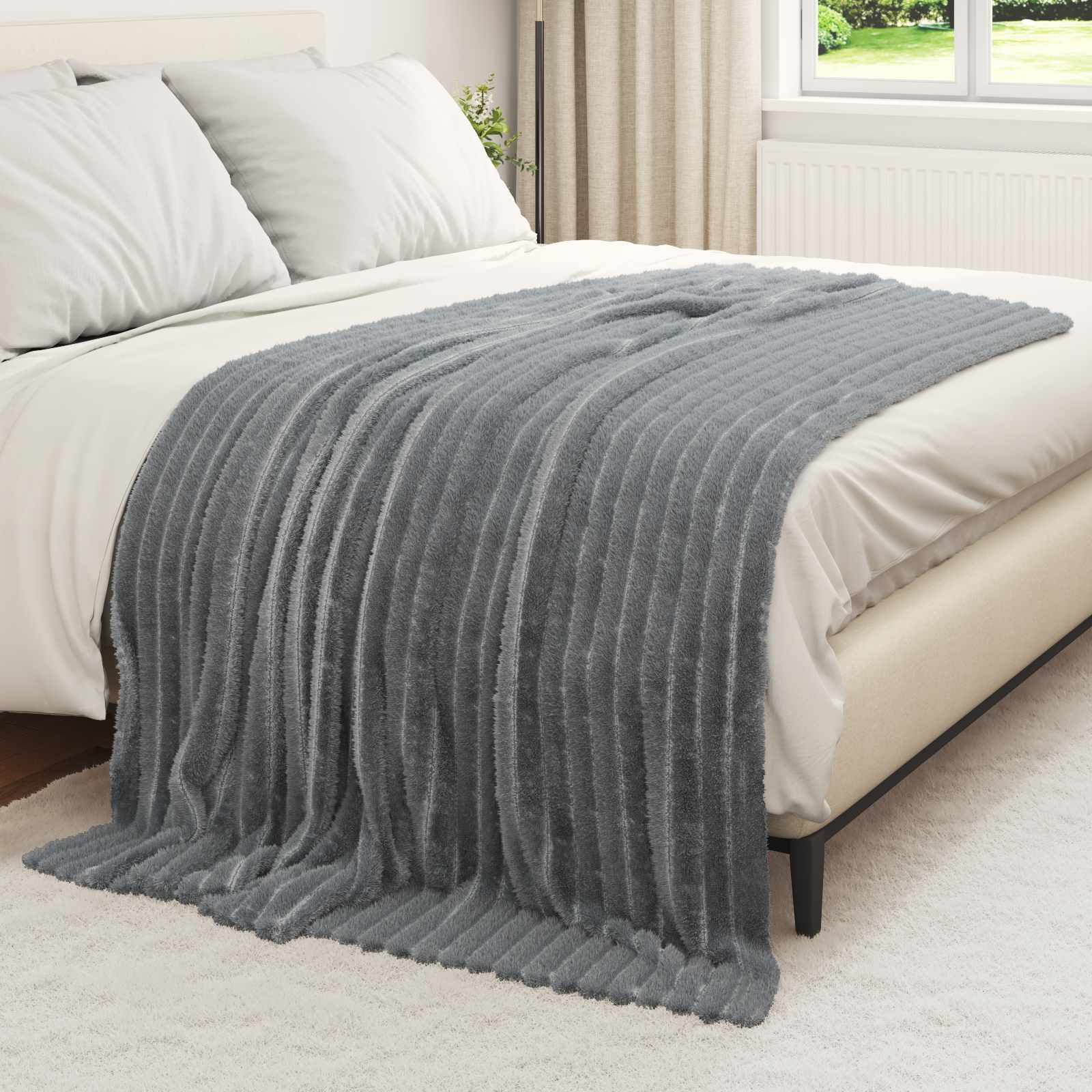 Vidaxl-Teppiche 6 Stück dunkelgrau 200 x 150 cm Fleece