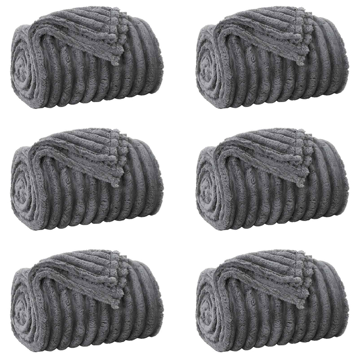 Vidaxl-Teppiche 6 Stück dunkelgrau 200 x 150 cm Fleece
