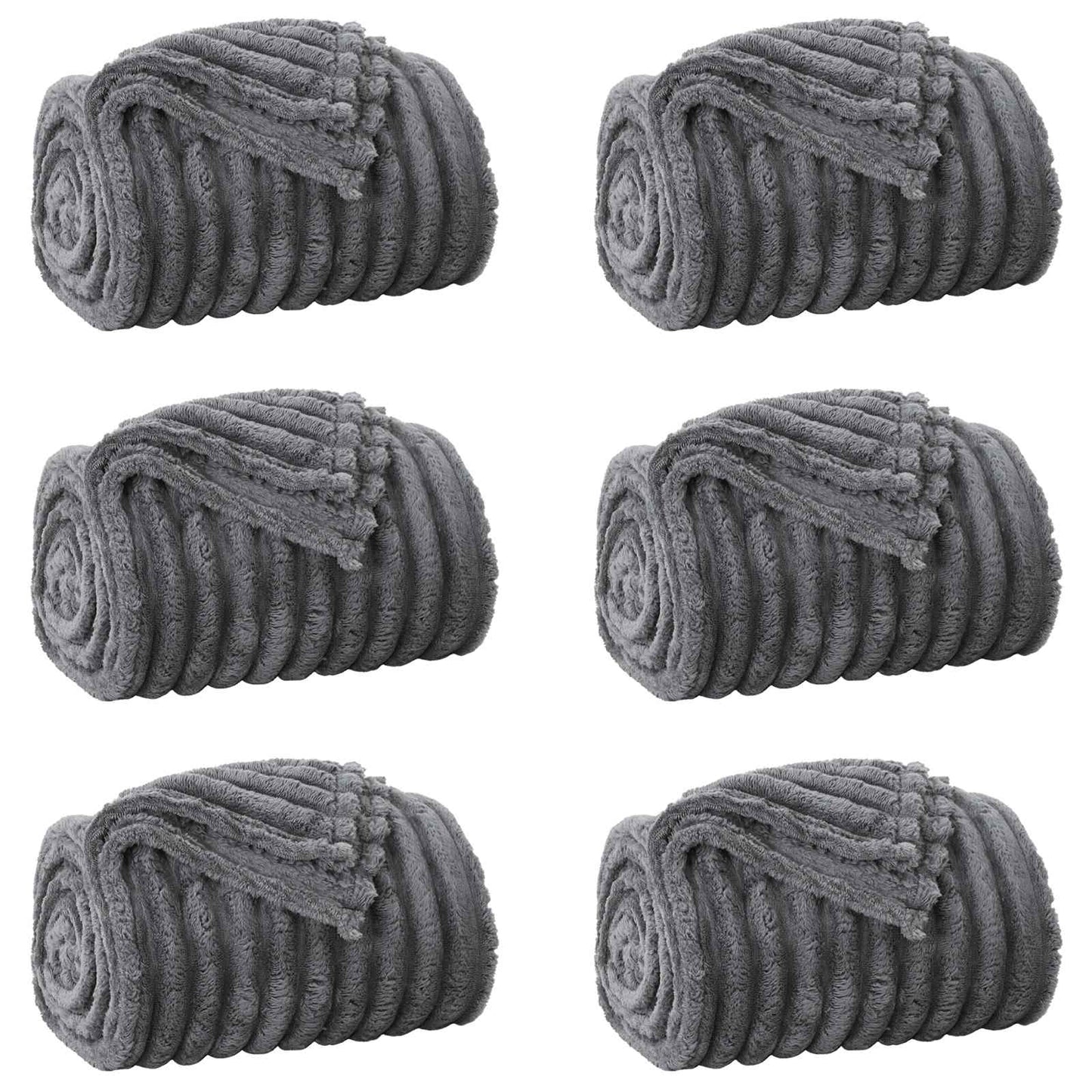 Vidaxl-Teppiche 6 Stück dunkelgrau 240 x 220 cm Fleece