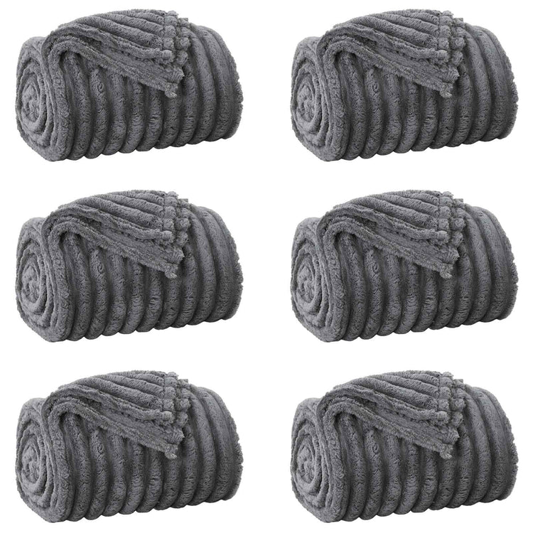 Vidaxl-Teppiche 6 Stück dunkelgrau 270 x 240 cm Fleece