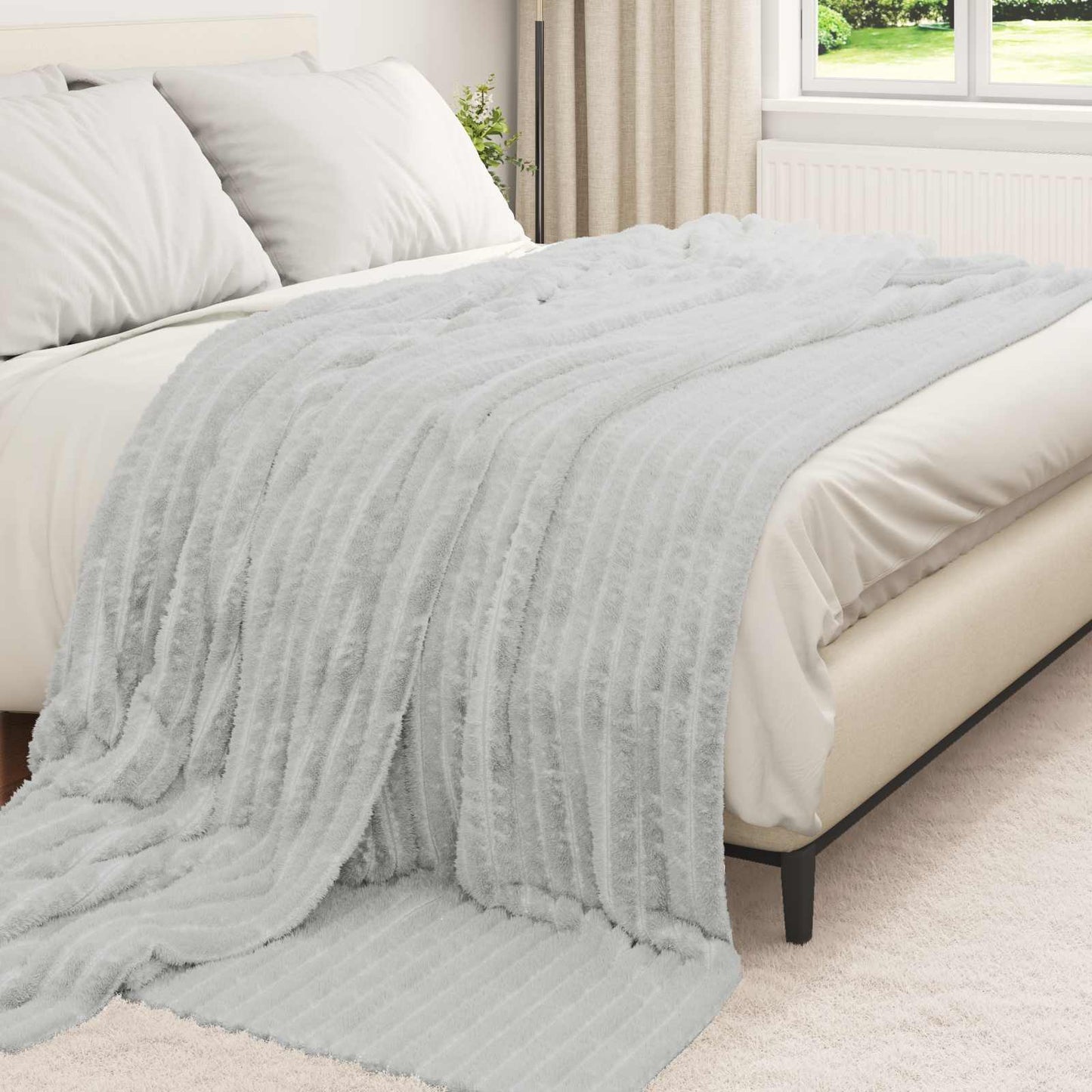 VidaXL Teppiche 6 Stück grau 270 x 240 cm Fleece