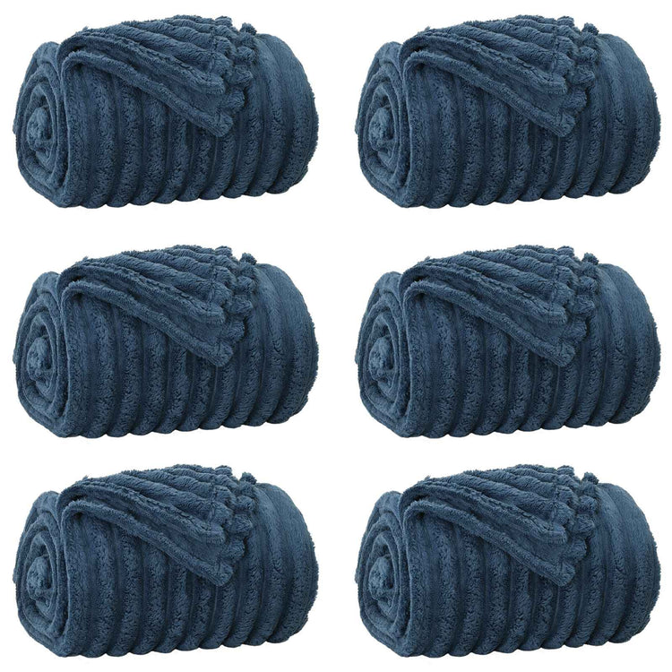 VidaXL Teppiche 6 Stück Marineblau 150 x 130 cm Fleece