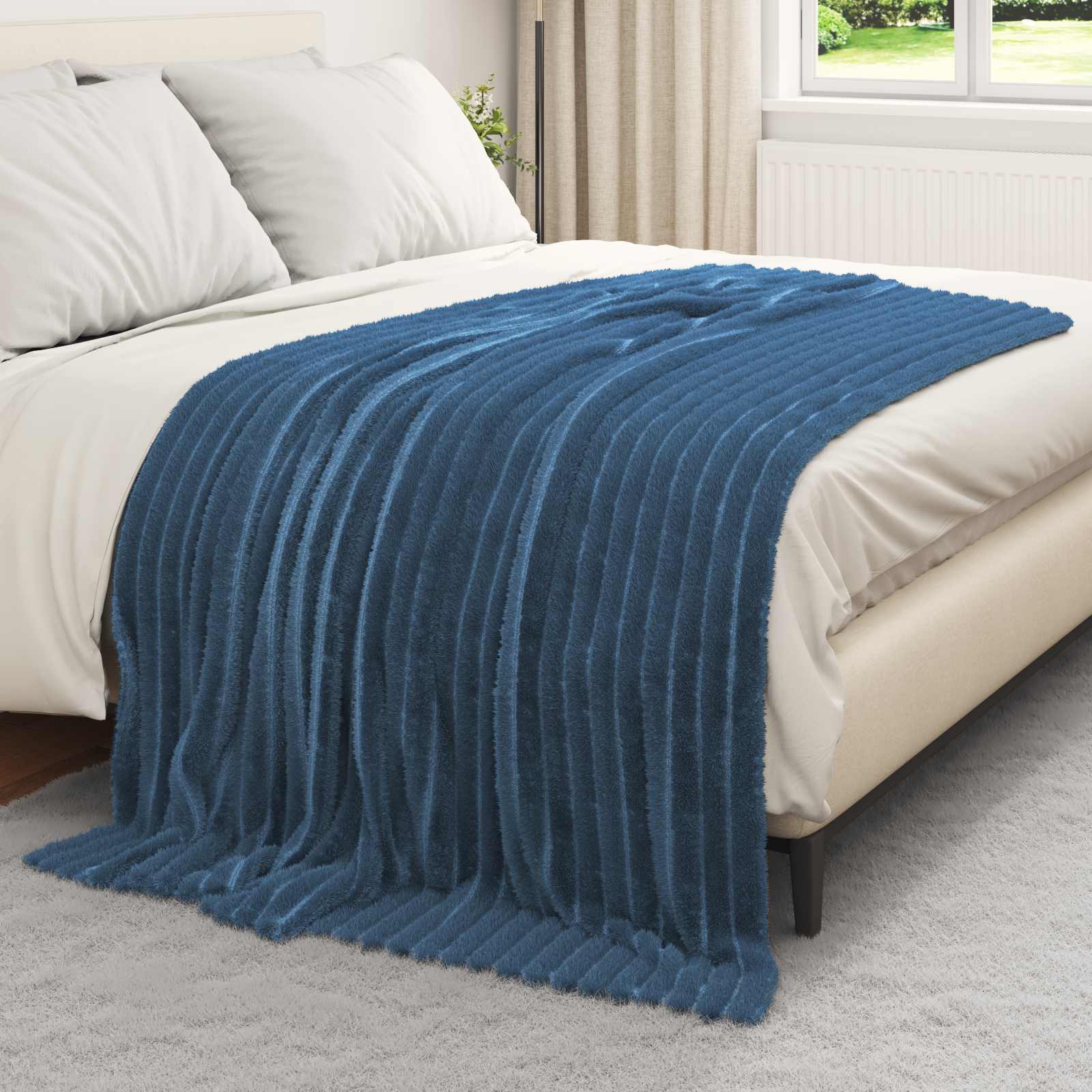 VidaXL Teppiche 6 Stück Marineblau 200 x 150 cm Fleece