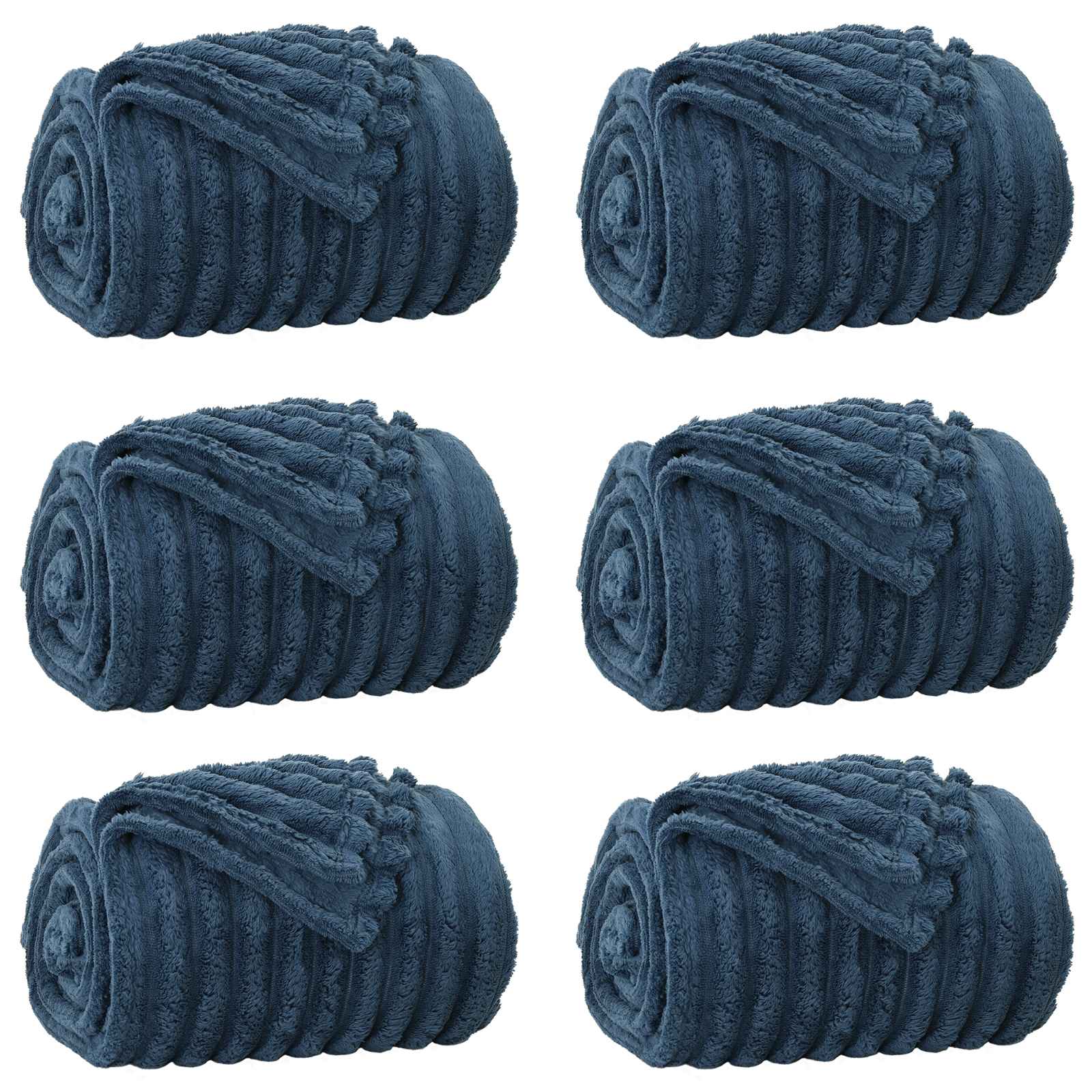VidaXL Teppiche 6 Stück Marineblau 270 x 240 cm Fleece