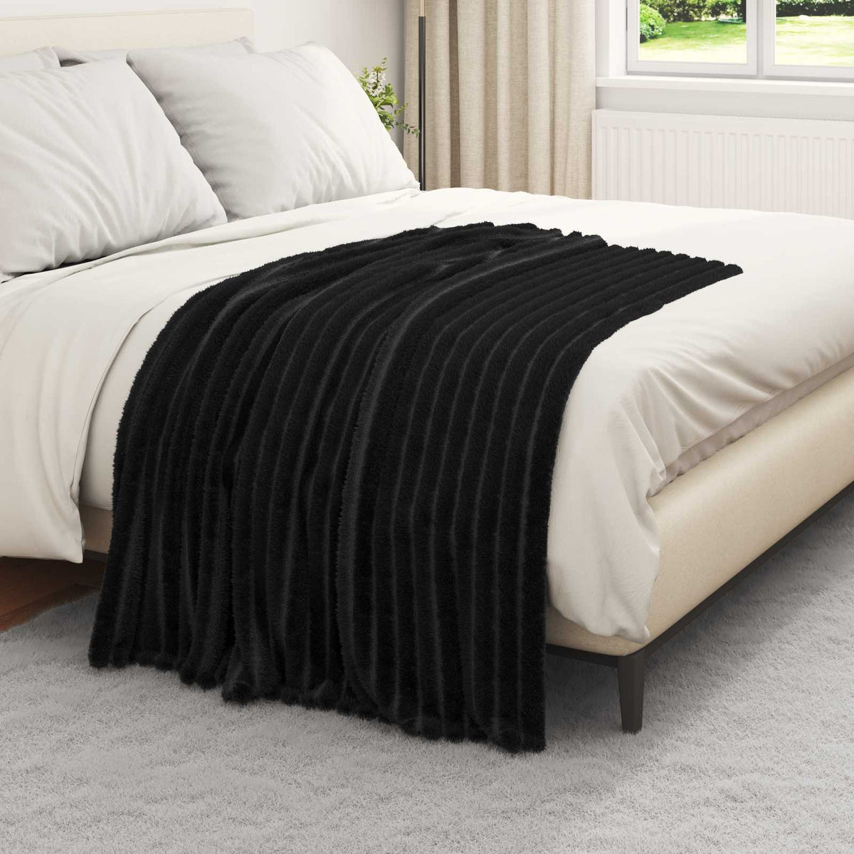 VidaXL Teppiche 6 Stück schwarz 150 x 130 cm Fleece