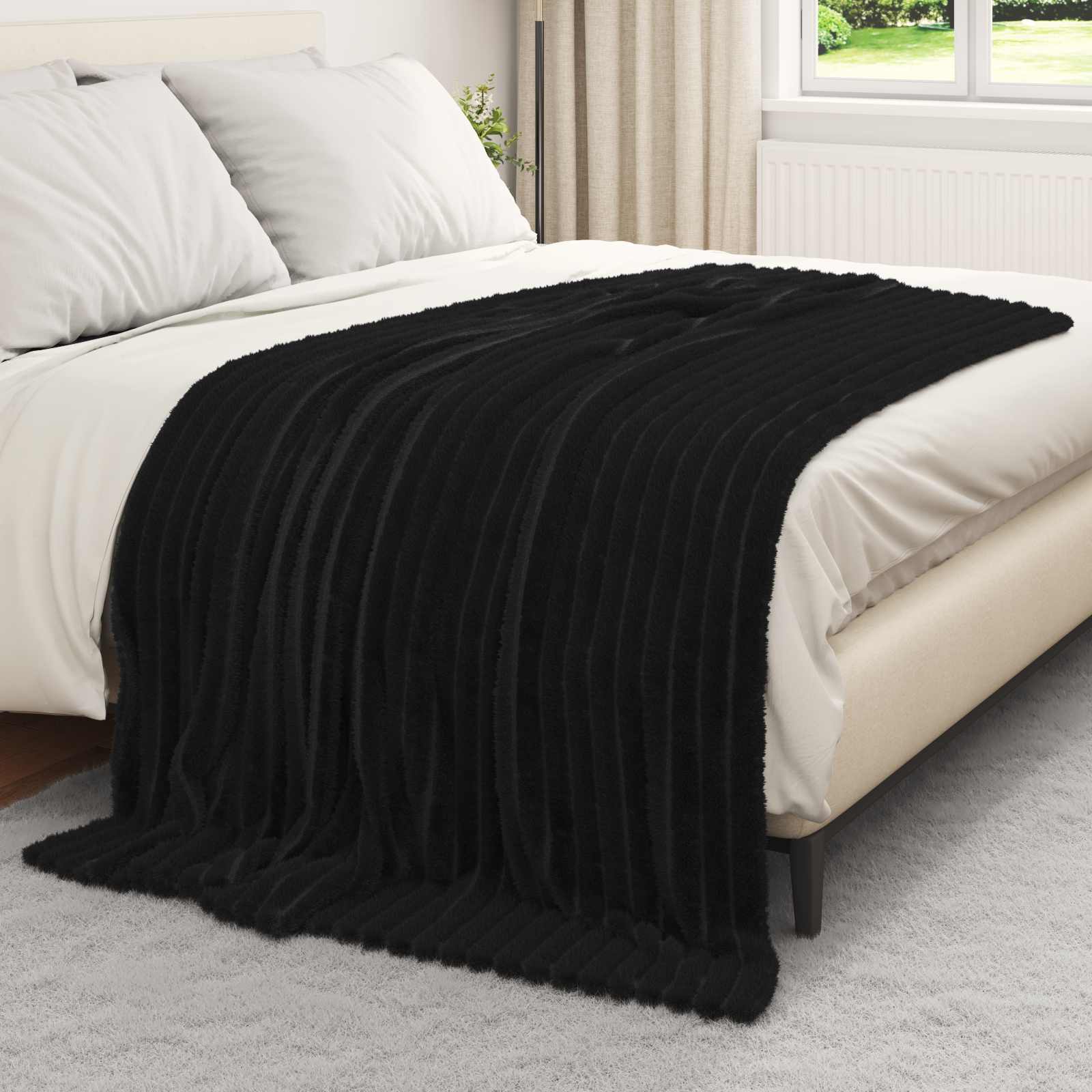 VidaXL Teppiche 6 Stück schwarz 200 x 150 cm Fleece