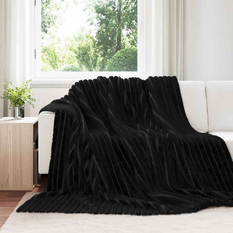 VidaXL Teppiche 6 Stück schwarz 270 x 240 cm Fleece