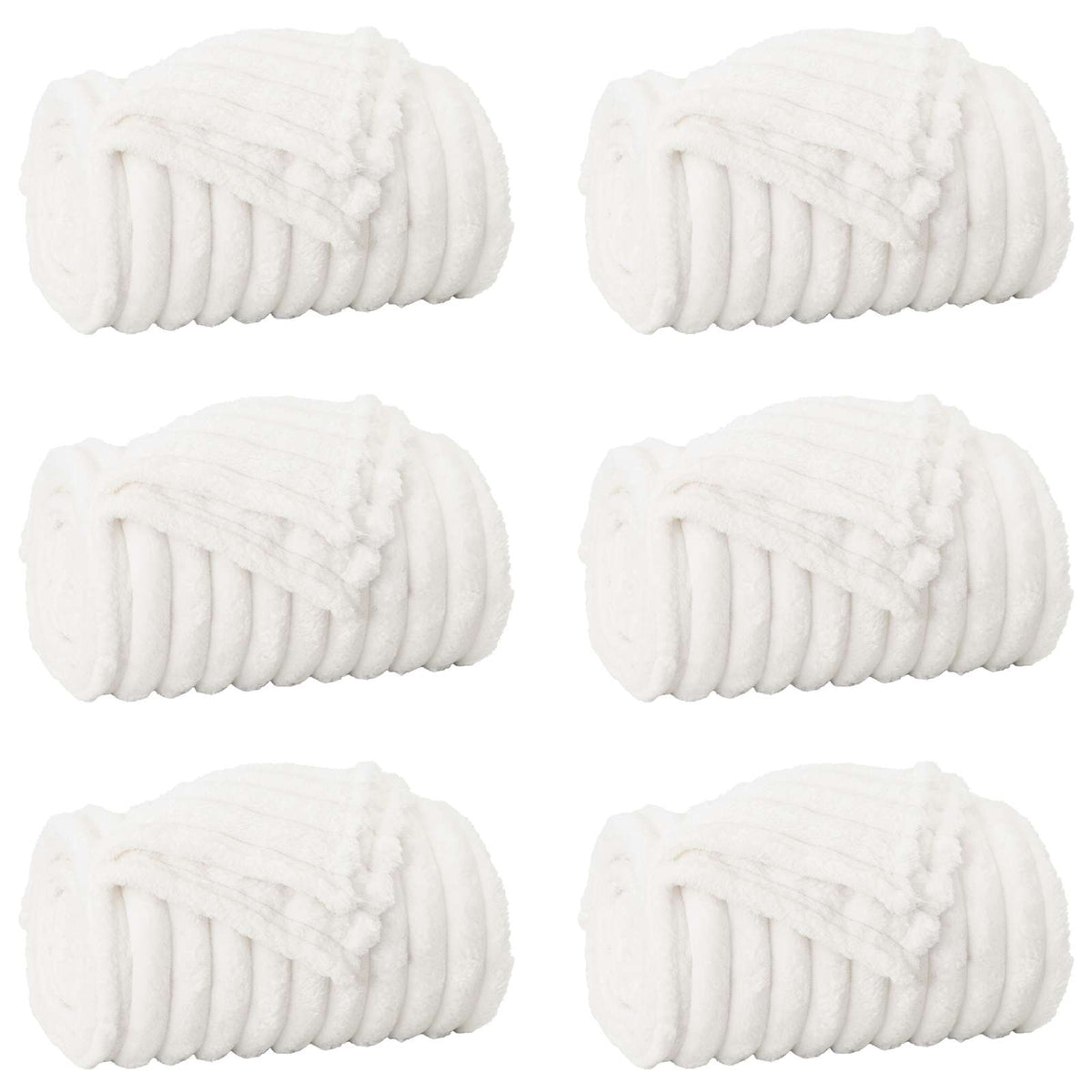 VidaXL Teppiche 6 Stück weiß 240 x 220 cm Fleece