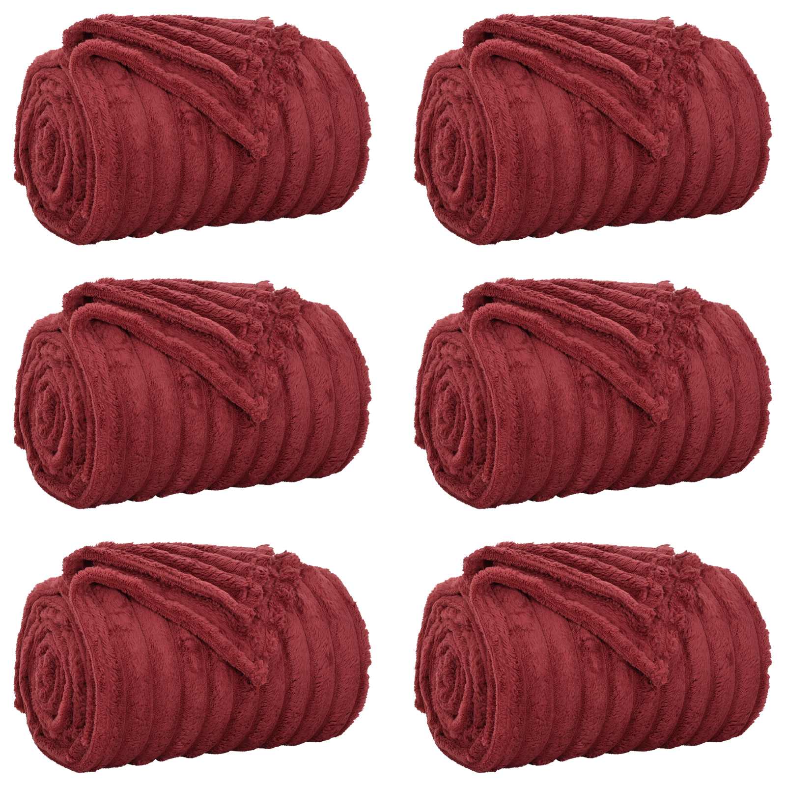 VidaXL Teppiche 6 Stk. Burgunderrot 150 x 130 cm Fleece