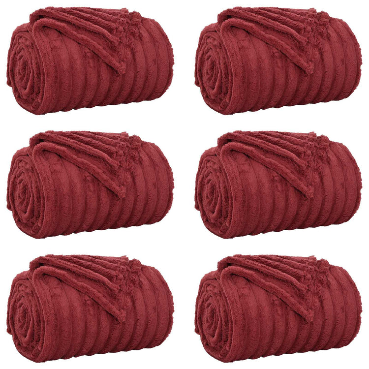 VidaXL Teppiche 6 Stk. Burgunderrot 150 x 130 cm Fleece
