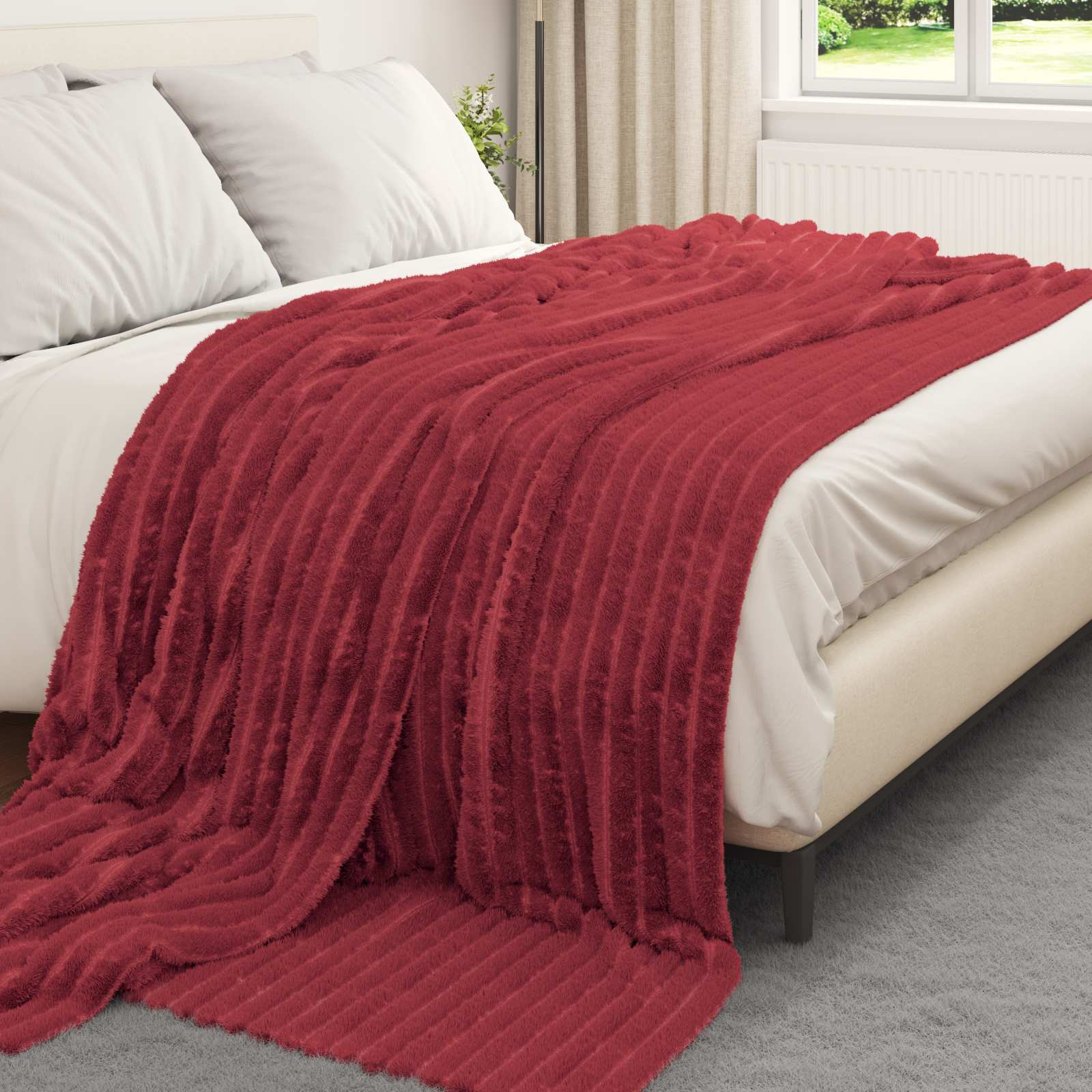 VidaXL Teppiche 6 Stück Burgunderrot 270 x 240 cm Fleece