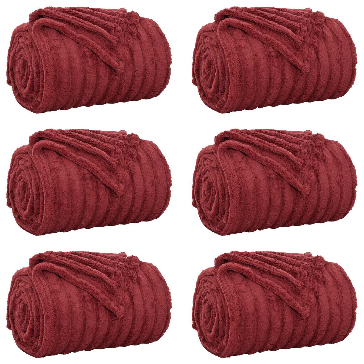 VidaXL Teppiche 6 Stück Burgunderrot 270 x 240 cm Fleece