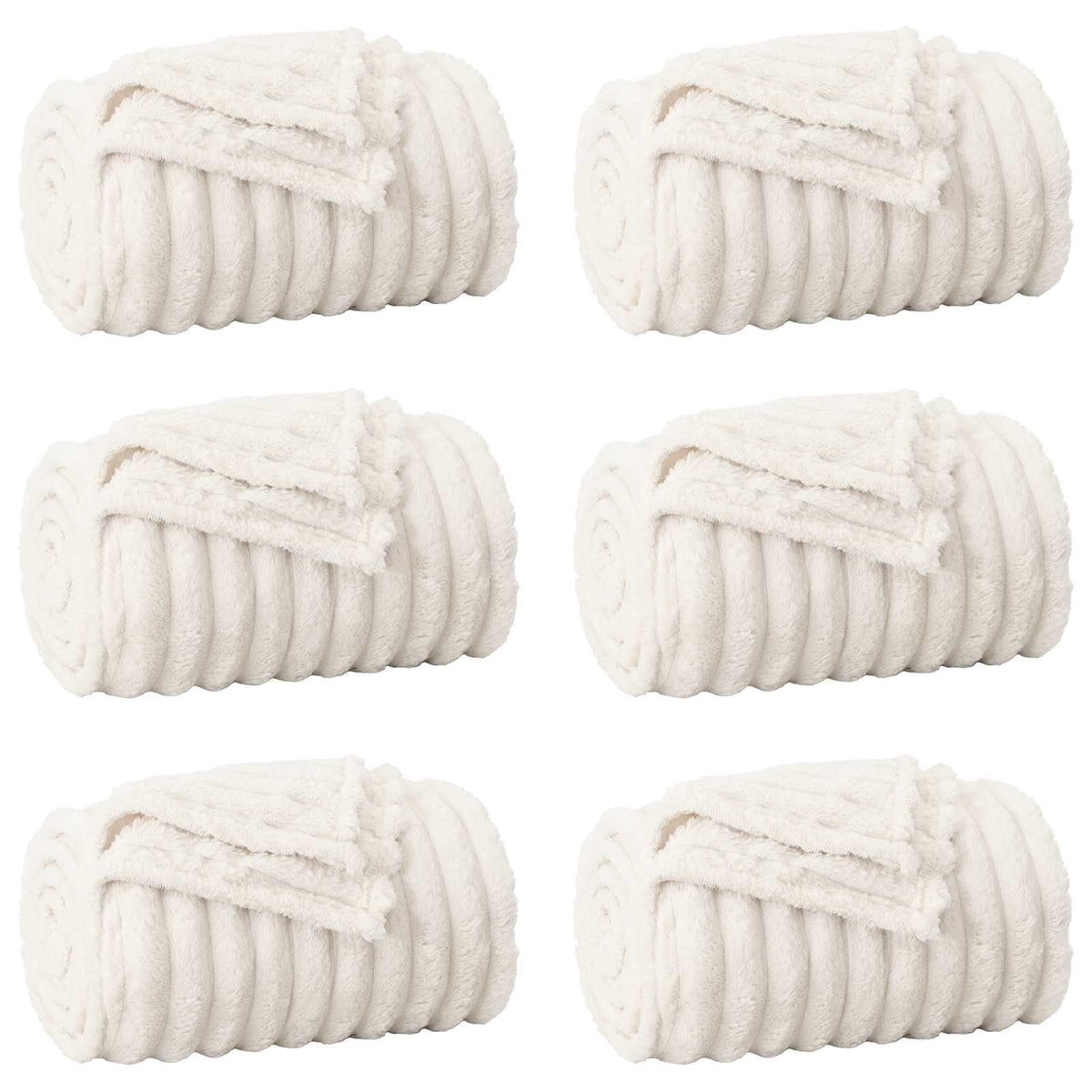 Vidaxl-Teppiche 6 Stück Creme 200 x 150 cm Fleece